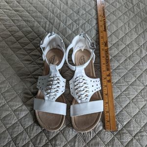 St John's bay white gladiator sandals size 8